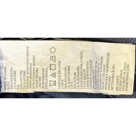 Prana Womens Sweatshirt Herringbone Quilted Pockets Crew Pullover Blue Small - Picture 7 of 9